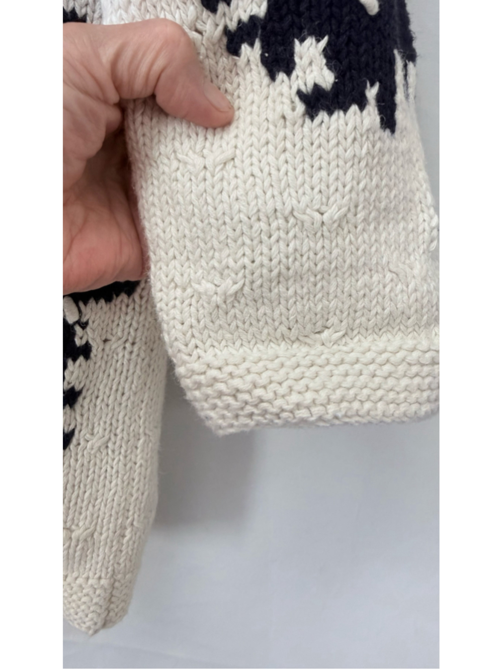 Women's Vintage Regatta Sport Floral Crew Neck Sweater White Black Size M - Picture 8 of 11
